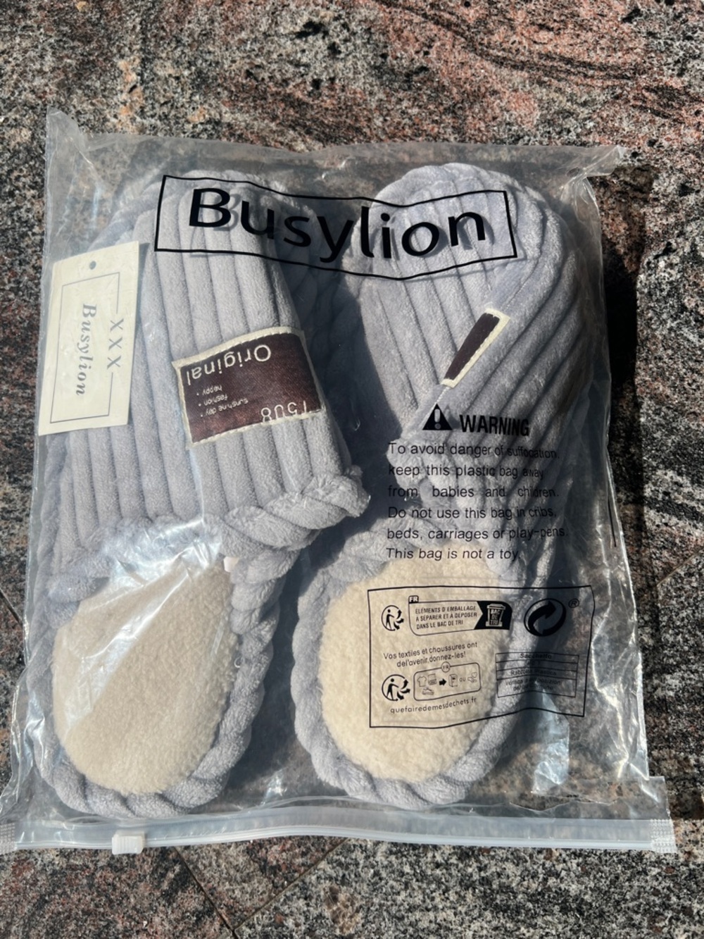 Men’s Gray Quilted Slip-On Slippers